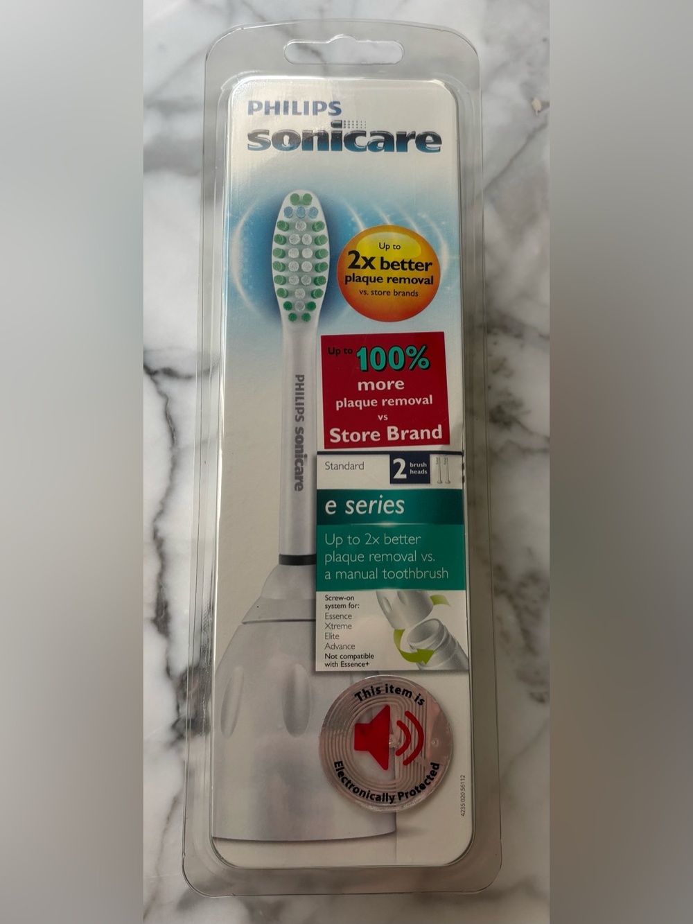 Philips Sonicare Replacement Brush Heads White with Green Bristles (2 Pack)